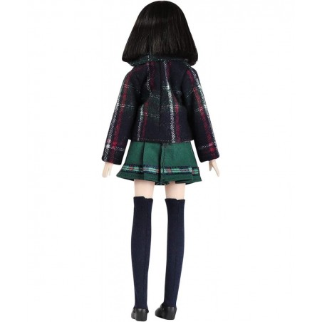 10 inch 1/6 Scale Student Series Ball Jointed Doll with Black Hair Wearing British Style School Uniform Socks Shoes 18 Flexib...