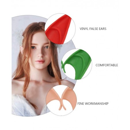 5 Pair Elf Ears Cosplay Fairy Pixie Elf Ears Anime Party Dress Up Costume Halloween Elf Ears Masquerade Accessories for Chris...