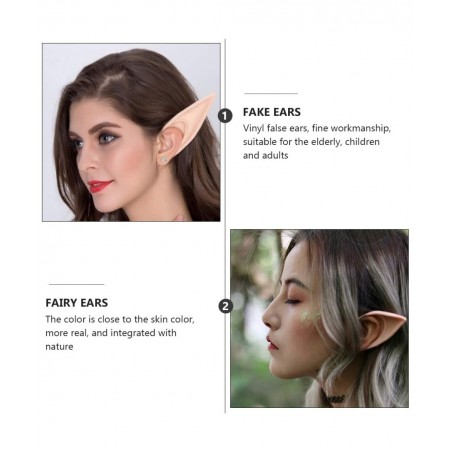 5 Pair Elf Ears Cosplay Fairy Pixie Elf Ears Anime Party Dress Up Costume Halloween Elf Ears Masquerade Accessories for Chris...