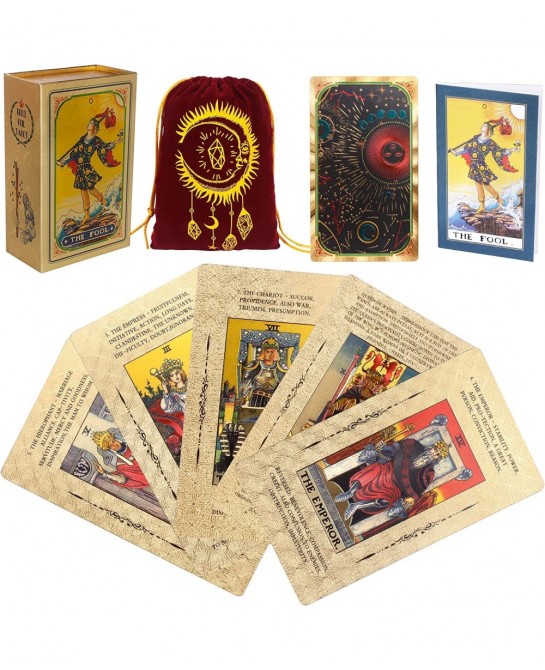 Tarot with Meanings on Them Beginner on it Tarot Card with Guidebook Learning Tarot Chakra Planet Affirmation Reversed(Black ...