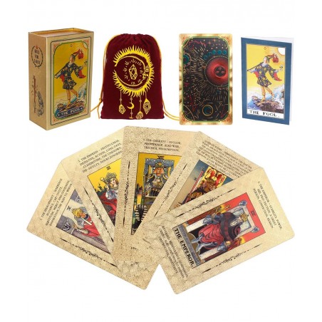 Tarot with Meanings on Them Beginner on it Tarot Card with Guidebook Learning Tarot Chakra Planet Affirmation Reversed(Black ...