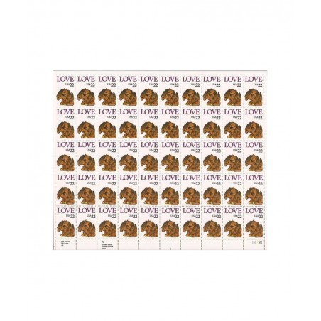 Love Dog Sheet of 50 x 22 Cent US Postage Stamps Scott 2202 $41.15 Collectible Postage Stamps