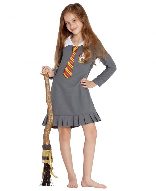 Harry Potter Pajama Girls Hermione Gryffindor Uniform With Tie Fleece Nightgown Costume $33.62 Kids' Costumes