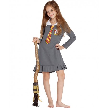 Harry Potter Pajama Girls Hermione Gryffindor Uniform With Tie Fleece Nightgown Costume $33.62 Kids' Costumes