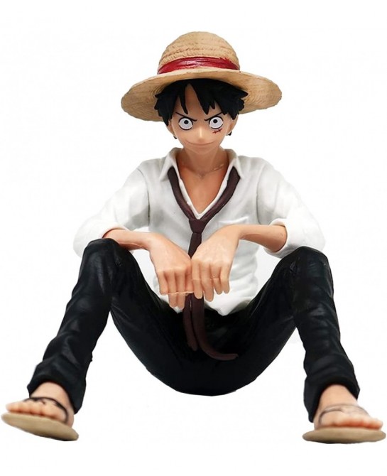 Monkey D Luffy Action Figure One Anime Piece Sitting Pose Mini Toy Statue Office Decor Collectible $26.81 Action Figures