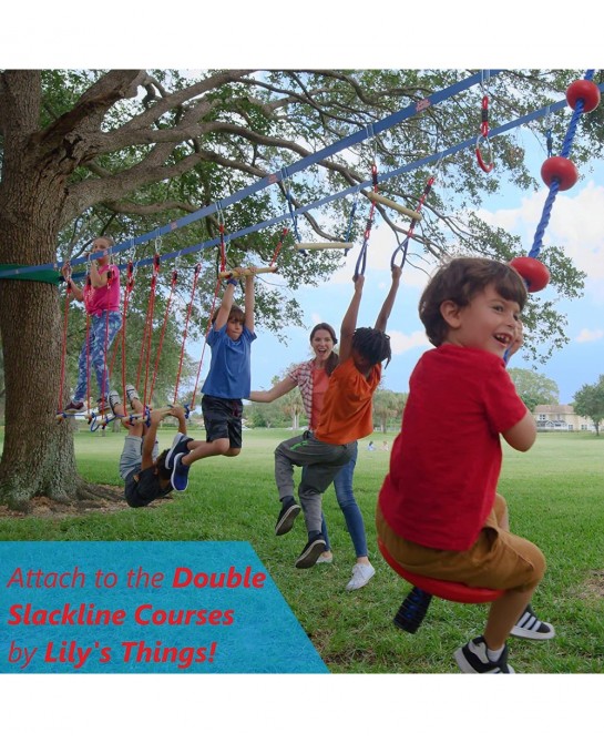 Monkey Bars for Kids (2 Pack) - Ninja Slackline Accessories for Slackline Obstacle Course - Monkey Bars for Backyard - Easy A...