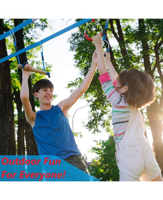 Monkey Bars for Kids (2 Pack) - Ninja Slackline Accessories for Slackline Obstacle Course - Monkey Bars for Backyard - Easy A...
