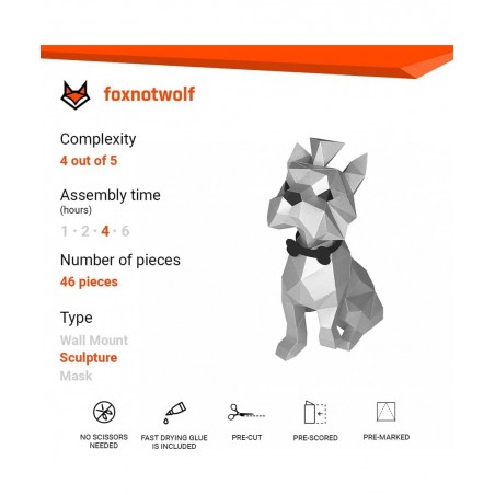 DIY 3D Yorkshire Terrier Dog Sculpture PaperCraft Building Kit - no Scissors Needed $58.51 Craft Kits