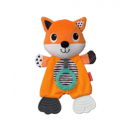 Cuddly Teether Fox Character 3 Textured Teething Places to Soothe Sore Gums BPA-Free Silicone Soft Fabric Textures to Explore...