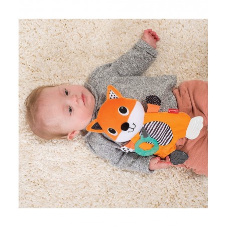 Cuddly Teether Fox Character 3 Textured Teething Places to Soothe Sore Gums BPA-Free Silicone Soft Fabric Textures to Explore...