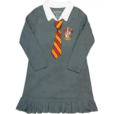 Harry Potter Pajama Girls Hermione Gryffindor Uniform With Tie Fleece Nightgown Costume $33.62 Kids' Costumes