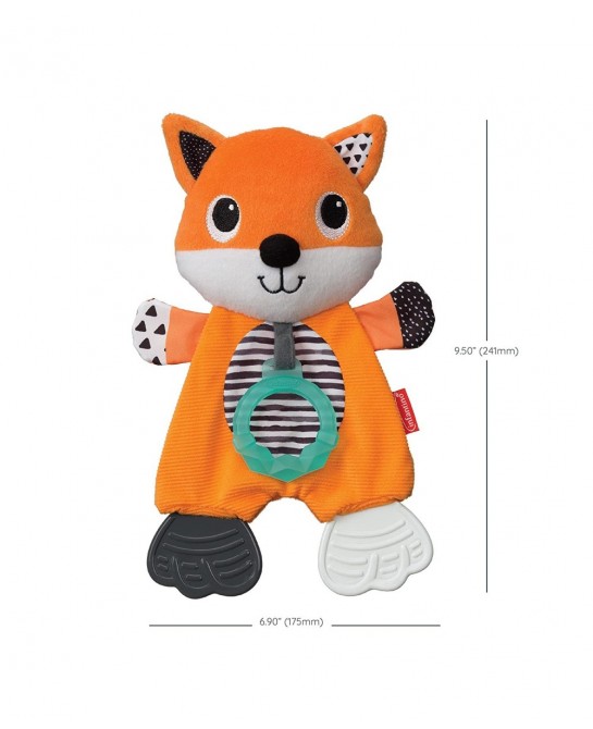 Cuddly Teether Fox Character 3 Textured Teething Places to Soothe Sore Gums BPA-Free Silicone Soft Fabric Textures to Explore...