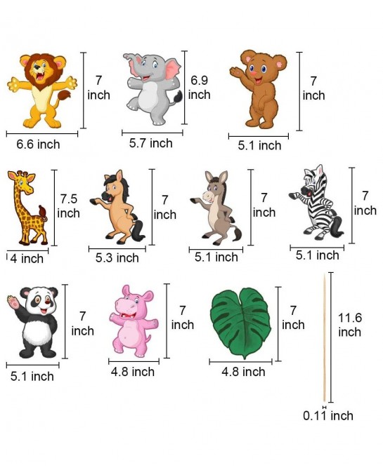 Jungle Animals Party Supplies Table Centerpiece Booth Topper Wild Jungle Animals Cutout Photo Props Stickers for Room Decorat...