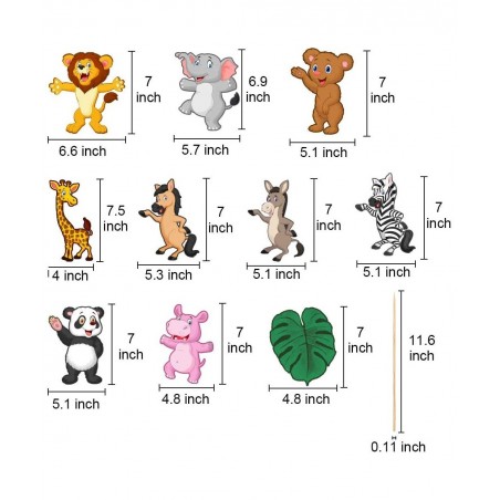 Jungle Animals Party Supplies Table Centerpiece Booth Topper Wild Jungle Animals Cutout Photo Props Stickers for Room Decorat...