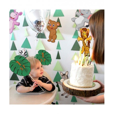 Jungle Animals Party Supplies Table Centerpiece Booth Topper Wild Jungle Animals Cutout Photo Props Stickers for Room Decorat...