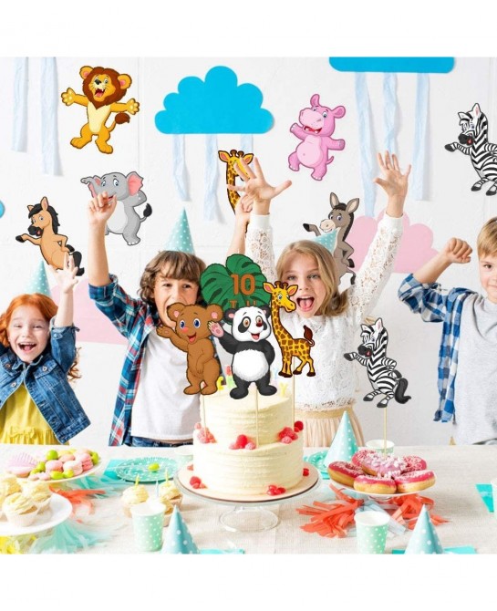 Jungle Animals Party Supplies Table Centerpiece Booth Topper Wild Jungle Animals Cutout Photo Props Stickers for Room Decorat...
