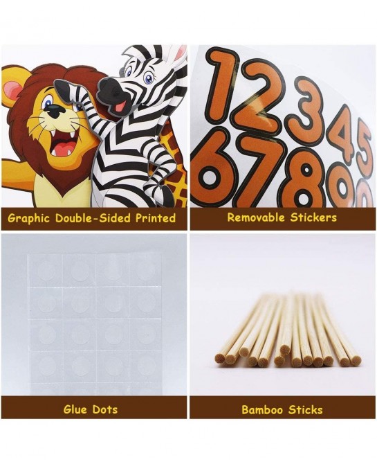 Jungle Animals Party Supplies Table Centerpiece Booth Topper Wild Jungle Animals Cutout Photo Props Stickers for Room Decorat...