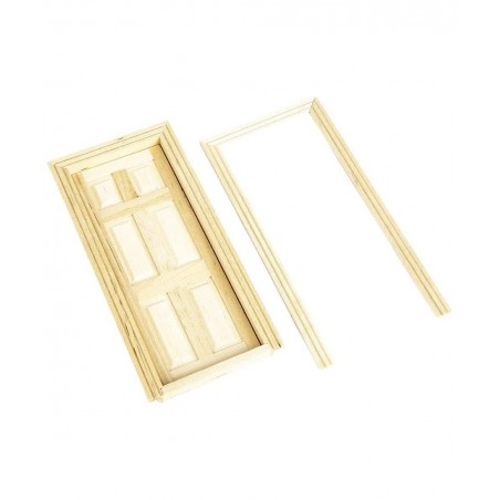 1/12 Scale Dollhouse Miniature Kits 6-Panel Wooden Door DIY Making Accessories $19.06 Dollhouse Accessories