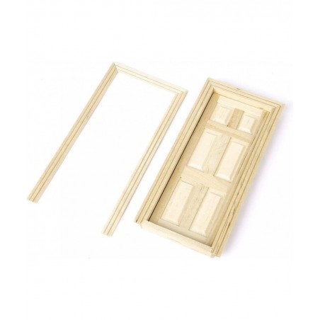 1/12 Scale Dollhouse Miniature Kits 6-Panel Wooden Door DIY Making Accessories $19.06 Dollhouse Accessories
