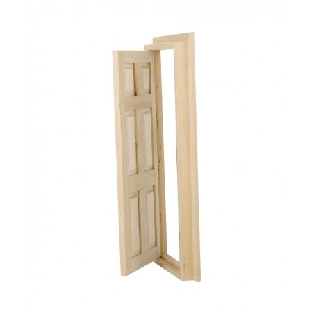 1/12 Scale Dollhouse Miniature Kits 6-Panel Wooden Door DIY Making Accessories $19.06 Dollhouse Accessories
