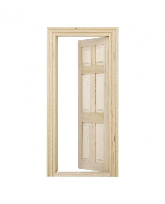 1/12 Scale Dollhouse Miniature Kits 6-Panel Wooden Door DIY Making Accessories $19.06 Dollhouse Accessories