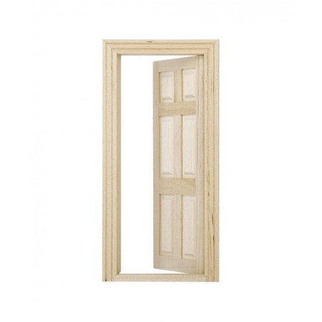 1/12 Scale Dollhouse Miniature Kits 6-Panel Wooden Door DIY Making Accessories $19.06 Dollhouse Accessories