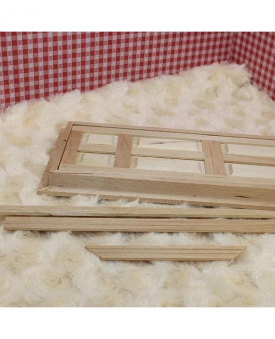 1/12 Scale Dollhouse Miniature Kits 6-Panel Wooden Door DIY Making Accessories $19.06 Dollhouse Accessories