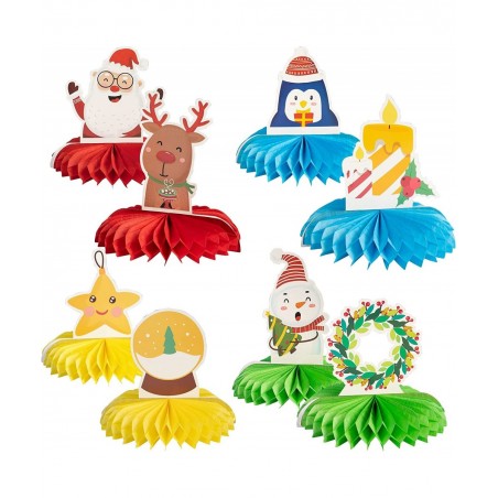 Christmas Honeycomb Table Centerpiece 8 Pcs Assorted Vintage Christmas Paper Centerpiece Signs for Xmas Holiday Party $16.86 ...