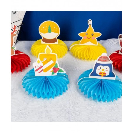 Christmas Honeycomb Table Centerpiece 8 Pcs Assorted Vintage Christmas Paper Centerpiece Signs for Xmas Holiday Party $16.86 ...