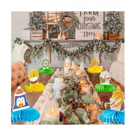 Christmas Honeycomb Table Centerpiece 8 Pcs Assorted Vintage Christmas Paper Centerpiece Signs for Xmas Holiday Party $16.86 ...