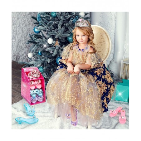 Girls Play Set! Princess Dress Up Shoes and Tiara (3 Pairs of Shoes + 1 Tiara) Role Play Collection Fashion Princess Shoes fo...