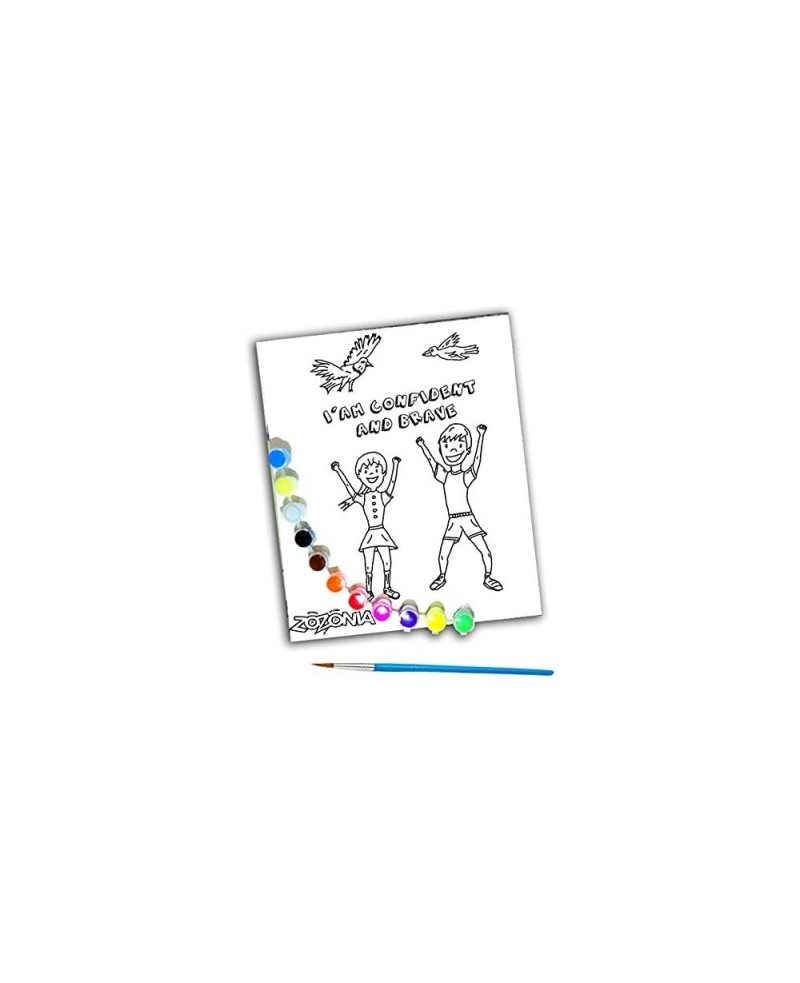 - I Am Confident And Brave Kids Canvas Painting Kit 10"X12". Includes 11 Colors 2 ml Acrylic Paints & Brush. Arts & Crafts fo...