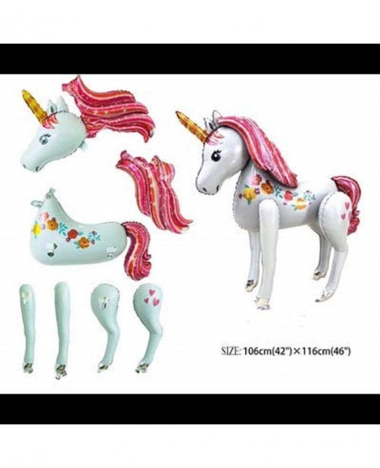 Unicorn Airwalker Balloon 46" Giant Unicorn Party Balloon 3D Magical Foil Balloon Kids Girl Birthday Party Decorations $25.46...