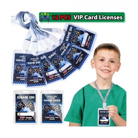72Pcs Video Game Party Favors Kids Boy Gamer Birthday Gift with Box VIP Pass Holder LED Glasses Rings Toys for Teen Men Game ...