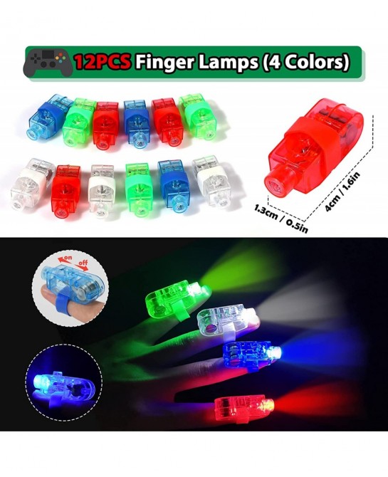 72Pcs Video Game Party Favors Kids Boy Gamer Birthday Gift with Box VIP Pass Holder LED Glasses Rings Toys for Teen Men Game ...