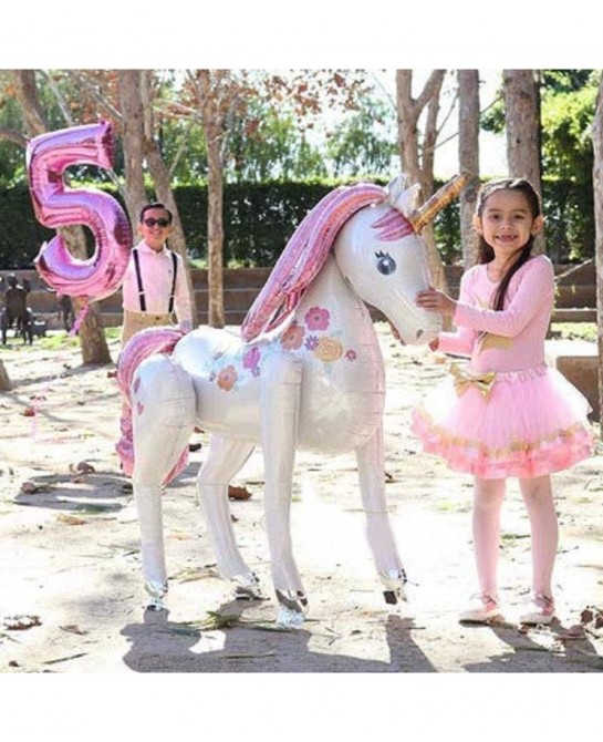 Unicorn Airwalker Balloon 46" Giant Unicorn Party Balloon 3D Magical Foil Balloon Kids Girl Birthday Party Decorations $25.46...