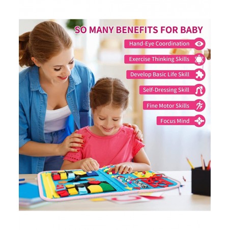 Busy Board Montessori Toys for Toddlers Sensory Toys Gifts for 1 2 3 4 Year Old Boys & Girls Preschool Toddler Activities Edu...
