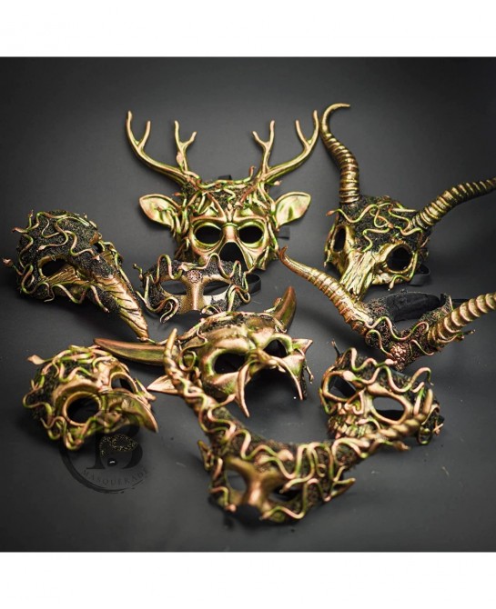 Medusa Skull Masquerade Mask Snake Costume Devil Evil Party Mask Halloween Cosplay Goblin Voodoo Mardi Gras Mask $44.75 Kids'...