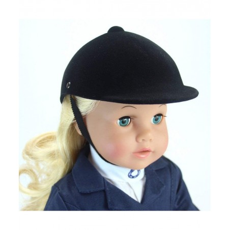 18 Inch Doll Hat Accessories Traditional Black Velvet English Style Riding Helmet with Strap Perfect for the 18 Inch American...
