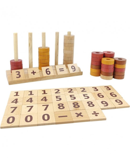 Montessori Toys for Toddlers Wooden Math Number Blocks Counting and Manipulative Toys Basic Math Game Preschool Learning Educ...