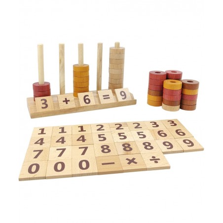 Montessori Toys for Toddlers Wooden Math Number Blocks Counting and Manipulative Toys Basic Math Game Preschool Learning Educ...