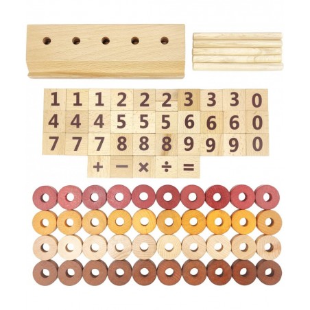 Montessori Toys for Toddlers Wooden Math Number Blocks Counting and Manipulative Toys Basic Math Game Preschool Learning Educ...