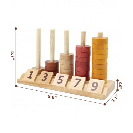 Montessori Toys for Toddlers Wooden Math Number Blocks Counting and Manipulative Toys Basic Math Game Preschool Learning Educ...