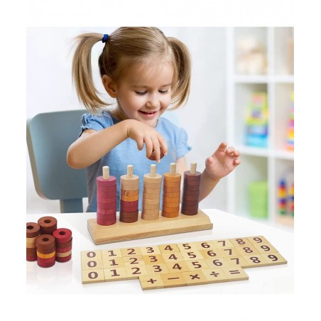 Montessori Toys for Toddlers Wooden Math Number Blocks Counting and Manipulative Toys Basic Math Game Preschool Learning Educ...
