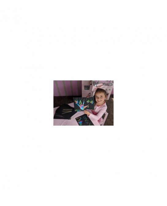 Large Sheet 8x10 Size - 50 Piece Rainbow Scratch Paper - 4 Wooden Styluses Included - Create Rainbow Scratch Art with This Ju...