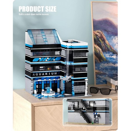 Street Ocean Museum Aquarium Building Blocks and Engineering Toy Construction Set to Build Model Set and Assembly Toy for Tee...