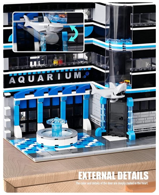 Street Ocean Museum Aquarium Building Blocks and Engineering Toy Construction Set to Build Model Set and Assembly Toy for Tee...