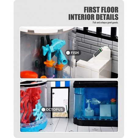 Street Ocean Museum Aquarium Building Blocks and Engineering Toy Construction Set to Build Model Set and Assembly Toy for Tee...