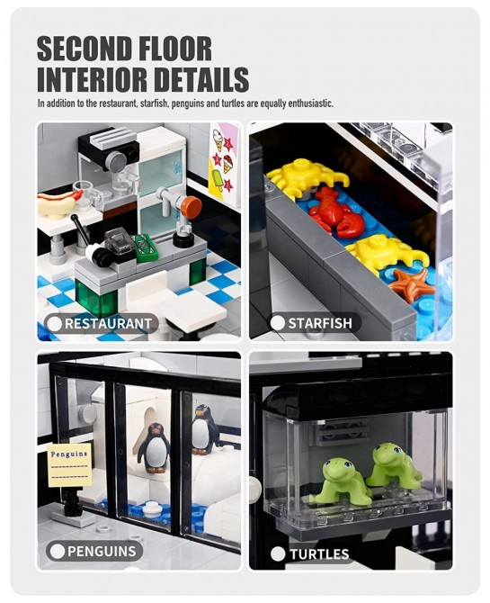 Street Ocean Museum Aquarium Building Blocks and Engineering Toy Construction Set to Build Model Set and Assembly Toy for Tee...