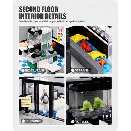 Street Ocean Museum Aquarium Building Blocks and Engineering Toy Construction Set to Build Model Set and Assembly Toy for Tee...